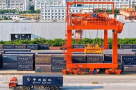 Les marchandises sont regroupées au port ferroviaire international de Nanning, dans la province du Guangxi, avant d'être transbordées vers le Vietnam par des trains intermodaux Vietnam-Chine. Photo : VNA. 