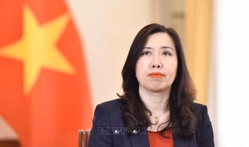 La vice-ministre vietnamienne des Affaires étrangères, Lê Thi Thu Hang. Photo : VNA.