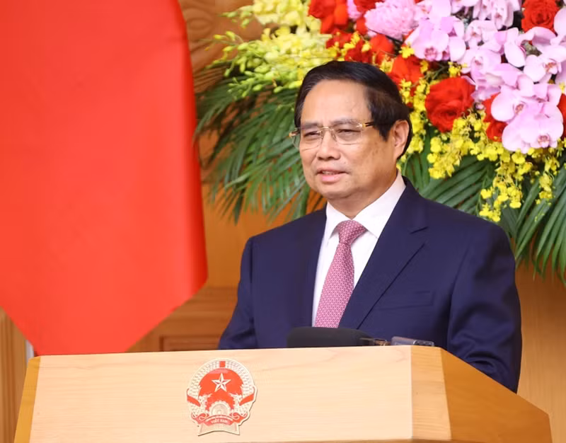 Le Premier ministre Pham Minh Chính, chef du Comité de pilotage du gouvernement chargé du bilan de la mise en œuvre de la résolution n°18-NQ/TW du XIIe Comité central du Parti. Photo : VNA.