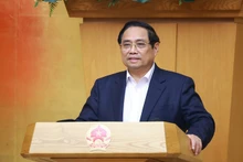 Le Premier ministre Pham Minh Chinh s'exprime lors de la réunion. Photo : VNA.