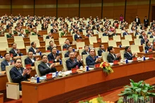 Les délégués lors de la Conférence nationale consacrée à l’étude et à la mise en œuvre de la Résolution du XIVᵉ Congrès du Parti communiste du Vietnam. Photo : Nhân Dân.