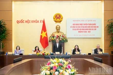 Tran Thanh Man, président de l’Assemblée nationale et du Conseil électoral national, préside cette conférence. Photo : NDEL.