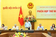 Le président de l'Assemblée nationale Tran Thanh Man à la première réunion du Conseil électoral national. Photo: Nhân Dân.