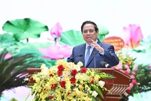Le Premier ministre Pham Minh Chinh s'exprime au premier Congrès de l’organisation du Parti du ministère de la Construction (2025–2030). Photo : NDEL..