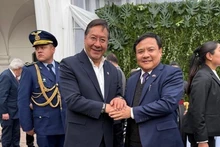 L'ambassadeur Bui Van Nghi rencontre le président bolivien Luis Alberto Arce. Photo : VNA.