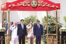 Cérémonie d’accueil en l’honneur du président vietnamien Luong Cuong. Photo : VNA.