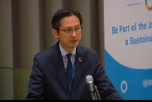 L’ambassadeur Do Viet Hung, chef de la Mission permanente du Vietnam auprès des Nations Unies s'exprime lors du débat. Photo : VNA.
