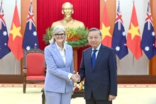 Le secrétaire général du Parti communiste du Vietnam (PCV), To Lam et la gouverneure générale d’Australie, Sam Mostyn, à Hanoï, le 10 septembre. Photo : NDEL.