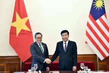Le vice-ministre vietnamien des Affaires étrangères, Nguyen Manh Cuong (droite), et le secrétaire général adjoint du ministère malaisien des Affaires étrangères, Dato' Ahmad Rozian Abd Ghani. Photo: VNA.
