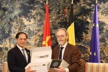 Le vice-Premier ministre vietnamien Bui Thanh Son (gauche) et le président de la Chambre des représentants de Belgique, Peter De Roover. Photo: VNA.