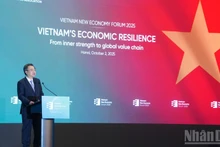 Nguyen Thanh Nghi, chef de la Commission centrale des politiques et stratégies, prend la parole au forum. Photo : NDEL.