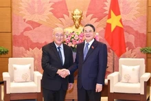 Le vice-président de l’Assemblée nationale Nguyen Duc Hai (droite) et le Dr Kambiz Ghawami, président de WUS et représentant autorisé du Land de Hesse. Photo : VNA.