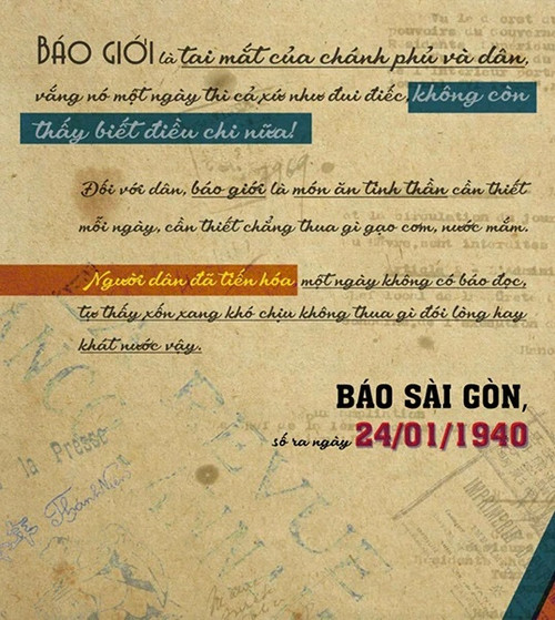 Un manifeste sur la presse dans le journal Saigon, en 1940.