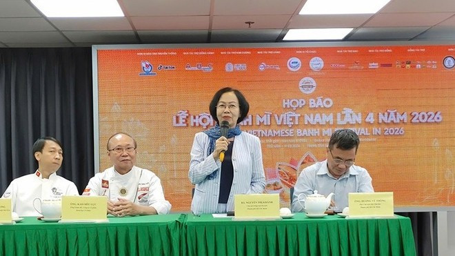 La conférence de presse pour annoncer la tenue du 4ᵉ Festival du bánh mì 2026. Photo: nhandan.vn