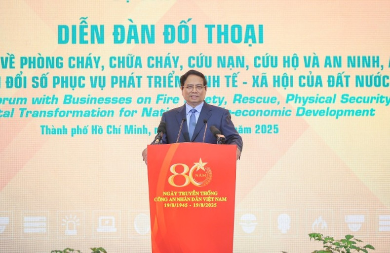 Le Premier ministre Pham Minh Chinh s’exprime lors du forum, à Hô Chi Minh-Ville, le 14 août. Photo : VNA. img9272-1755144167373371070116.jpg