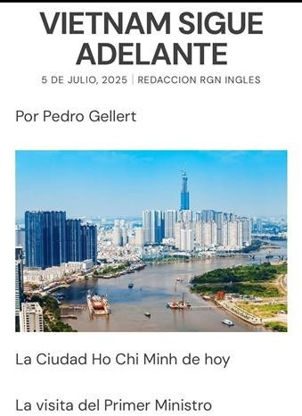 Capture d’écran de l’article "Vietnam Sigue Adelante" par Pedro Gellert Capture d’écran de l’article "Vietnam Sigue Adelante" par Pedro Gellert
