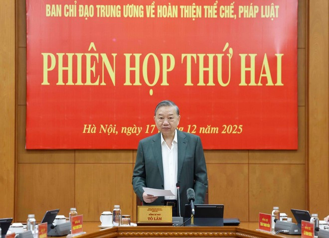 Le leader du Parti s'exprime lors de la réunion. Photo: VNA