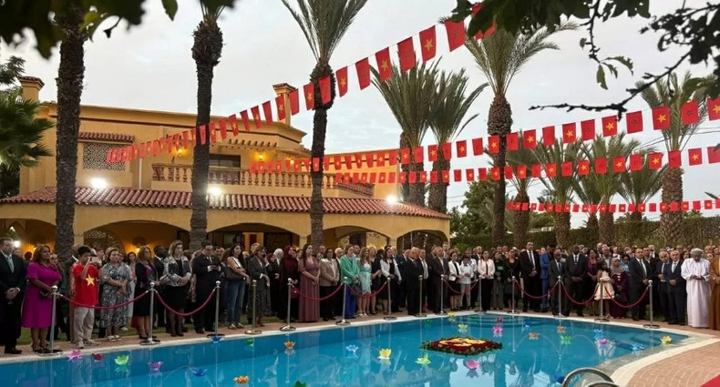 Vue d’ensemble de la cérémonie célébrant le 80ᵉ anniversaire de la Fête nationale du Vietnam au Maroc. Photo: Baoquocte s1.jpg