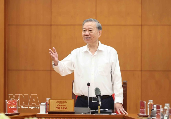 Le secrétaire général du Parti To Lam, chef du Comité directeur national de lutte contre la corruption, le gaspillage et les pratiques malsaines. Photo : VNA