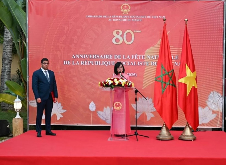 L’ambassadeur du Vietnam au Maroc, Le Kim Quy, s’exprimant lors de la cérémonie. Photo: Baoquocte s2.jpg