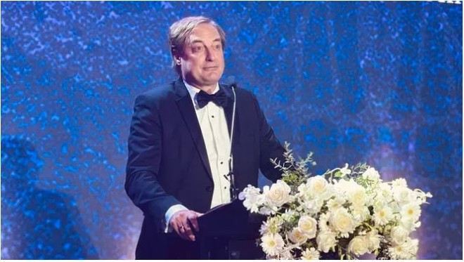 Bruno Jaspaert, président d’EuroCham, s&apos;exprime lors de l&apos;événement. Photo: SGGP