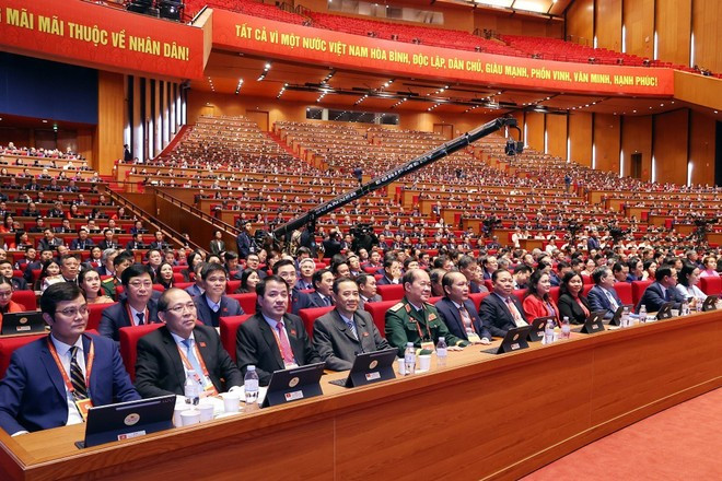 Au XIVe Congrès national du Parti communiste du Vietnam . Photo : VNA