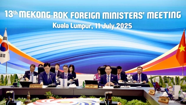 Le vice-Premier ministre et ministre des Affaires étrangères vietnamien Bui Thanh Son lors de la 13e réunion des ministres des Affaires étrangères de la coopération Mékong-République de Corée. Photo : VNA.