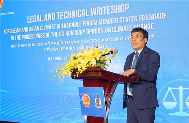 Le vice-ministre des AE, Nguyên Minh Vu prend la parole. Photo : VNA.