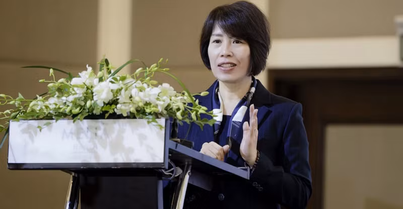 La vice-ministre du Plan et de l'Investissement, Nguyen Thi Bich Ngoc, prend la parole. Photo: VOV