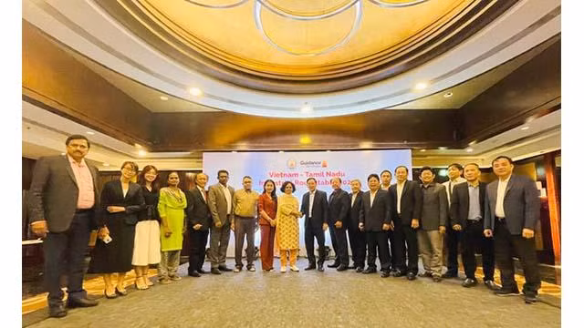 La délégation de Bên Tre en visite de travail au Tamil Nadu, en Inde. Photo : baodongkhoi.vn