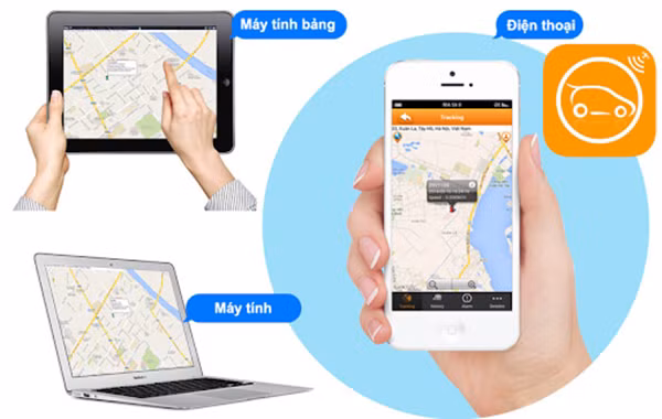 Logiciel de suivi de voiture sur smartphones. Photo: bagps.vn/VNA