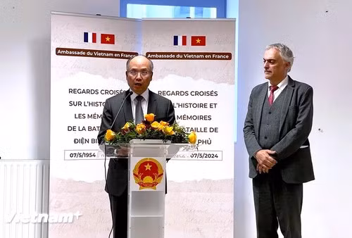 L'ambassadeur Dinh Toàn Thang s'exprime lors de l'événement. Photo : VOV.
