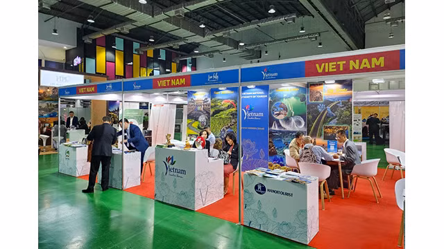 Le stand vietnamien au Salon du Tourisme TRAVEX 2024. Photo : Le Service du Tourisme de Nghê An. 
