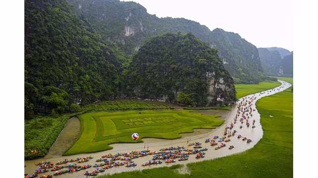 Le paysage à Tam Côc à Ninh Binh. Photo : VOV.