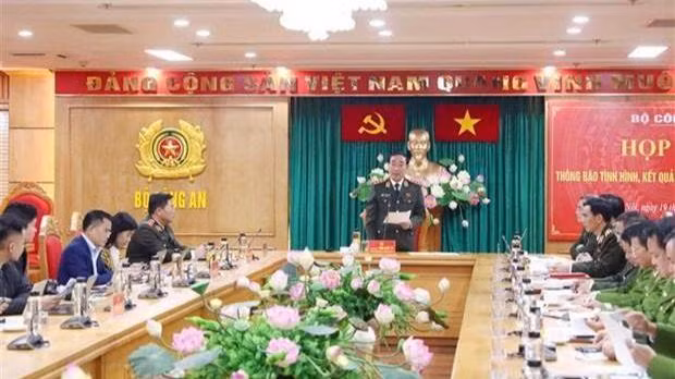 Vue de la conférence de presse du ministère de la Sécurité publique, à Hanoi, le 19 décembre. Photo : VNA.