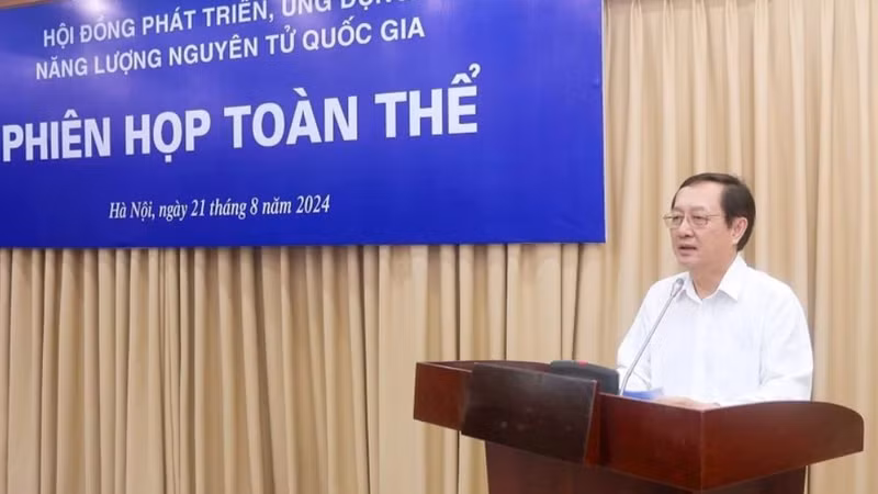Le ministre des Sciences et des Technologie Huynh Thanh Dat prend la parole. Photo: NDEL
