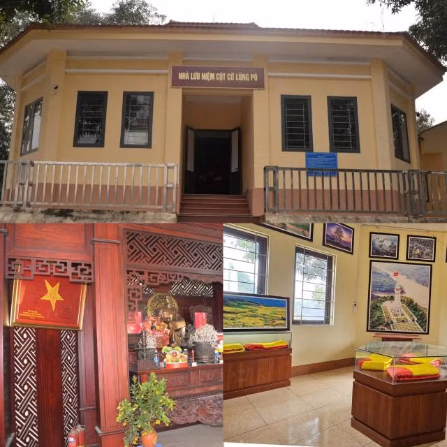 La maison commémorative du drapeau de Lũng Pô, un lieu de préservation des reliques historiques. L'autel du Président Hô Chi Minh est placé solennellement pour permettre aux habitants de tout le pays de venir se recueillir lorsqu'ils visitent l'extrémité nord de Lung Pô. Photo : plo.vn La maison commémorative du drapeau de Lũng Pô, un lieu de préservation des reliques historiques. L'autel du Président Hô Chi Minh est placé solennellement pour permettre aux habitants de tout le pays de venir se recueillir lorsqu'ils visitent l'extrémité nord de Lung Pô. Photo : plo.vn
