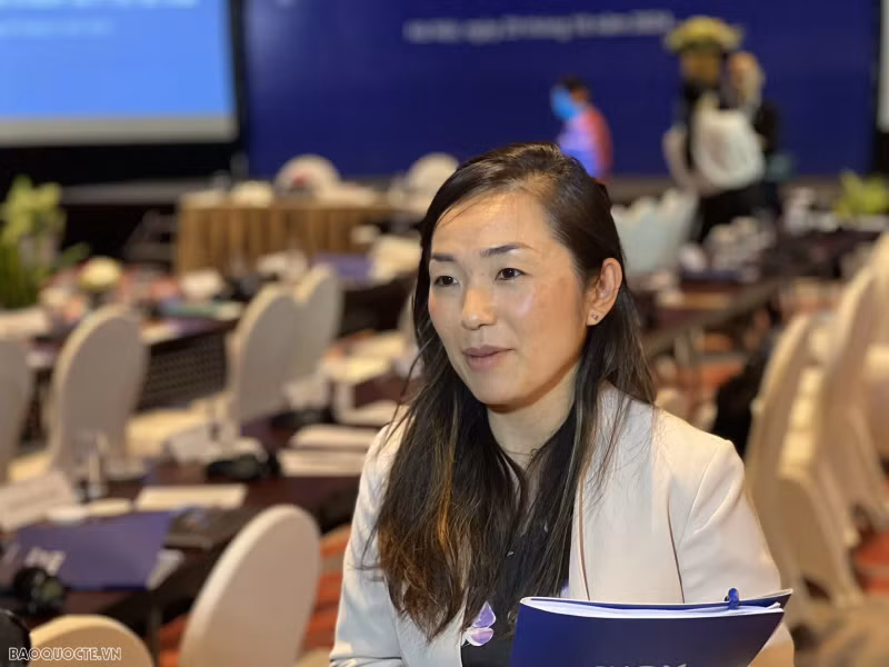 La représentante par intérim de la Délégation de l’IOM au Vietnam, Mitsue Pembroke. Photo : baoquocte.vn