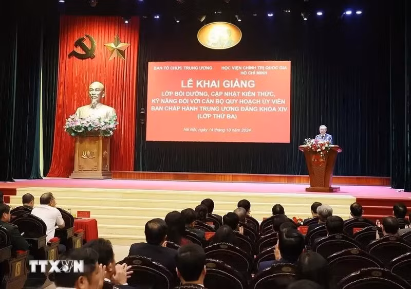 Le Secrétaire général du Parti communiste du Vietnam et Président To Lam prend la parole lors de la cérémonie. Photo: VNA