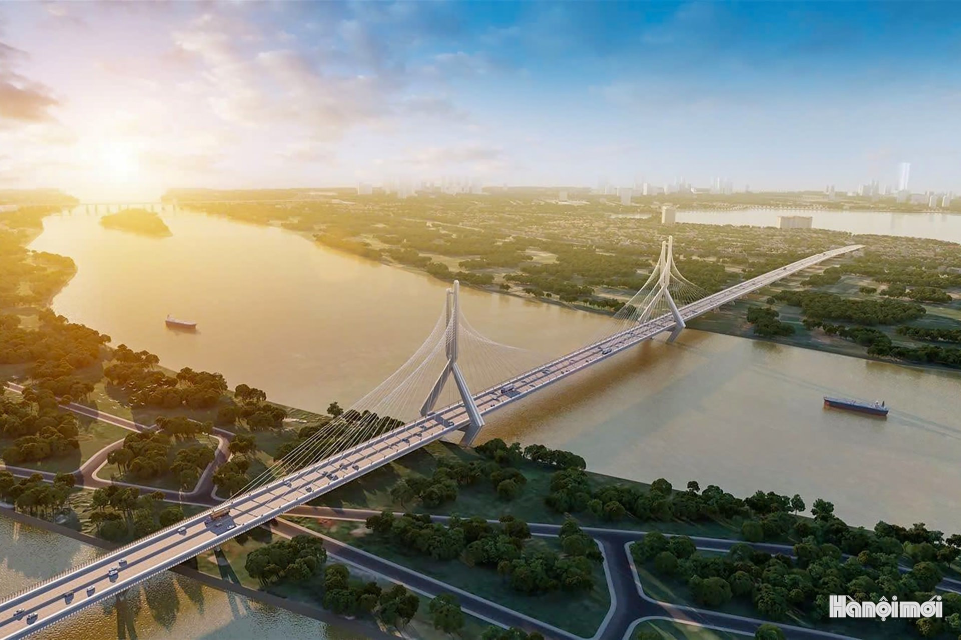 Avec le pont Tu Liên, Hanoï comptera un total de 18 ponts enjambant le fleuve Rouge, conformément au plan approuvé par le Premier ministre. À ce jour, la ville en a déjà construits 9 : Thang Long, Chuong Duong, Vinh Tuy (phases 1 et 2), Thanh Tri, Nhat Tan, Vinh Thinh, Long Bien et Van Lang. Photo : hanoimoi.