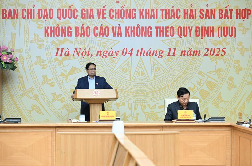 Lors de la 20ᵉ réunion du Comité national de lutte contre la pêche illicite, non déclarée et non réglementée, le 4 novembre à Hanoi. Photo : Tran Hai/NDEL