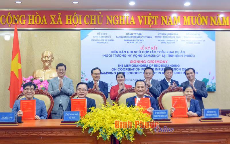 La cérémonie de signature. Photo : binhphuoc.gov.vn