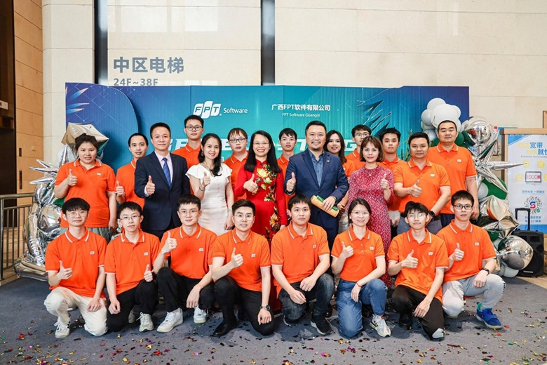  Le contingent de FPT Software, à Nanning, dans la province chinoise du Guangxi. Photo : FPT. 