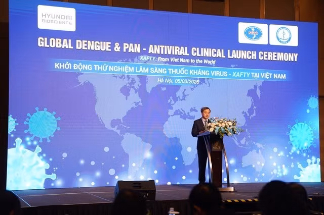 Le vice-ministre de la Santé, Trân Van Thuân, prend la parole lors de l’événement. — Photo : gracieuseté de l’organisateur.