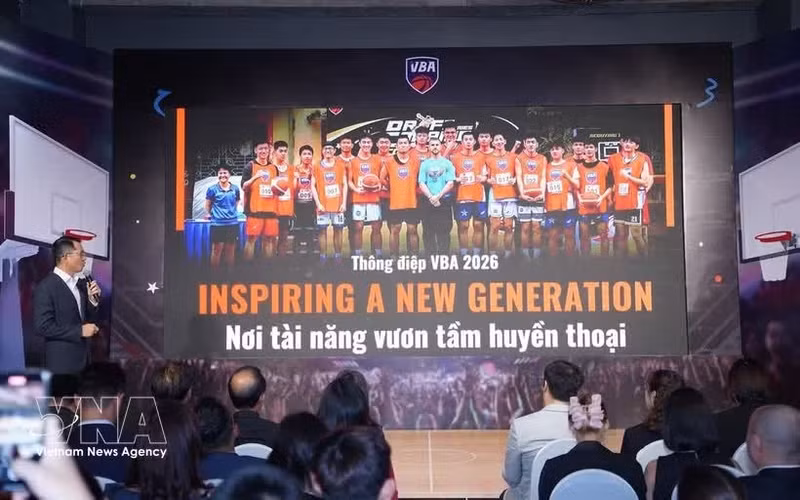 Cérémonie de lancement de l’édition 2026 de l’Association vietnamienne de basket-ball, le 31 mars à Hô Chi Minh-Ville. Photo : VNA.