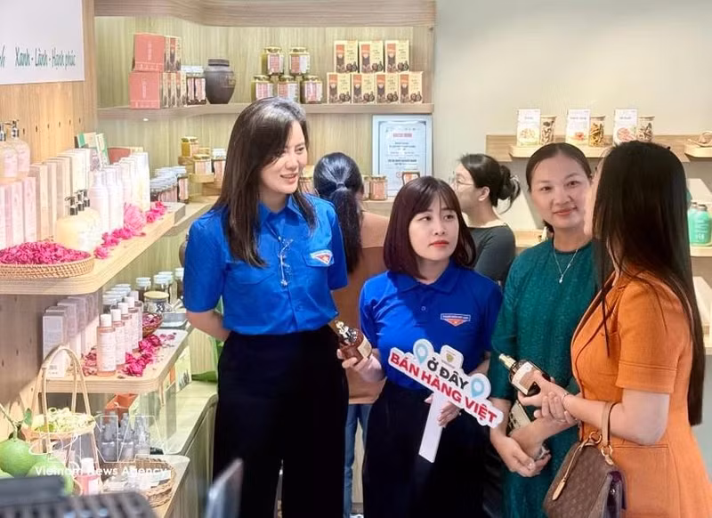 La coopérative Hanoi Xanh présente des produits respectueux de l'environnement. Photo : VNA
