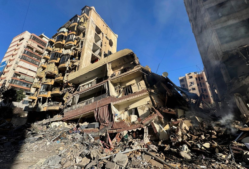 Scènes de destruction après des frappes aériennes israéliennes dans le quartier d’Aïcha Bakkar, au centre de Beyrouth, au Liban. Photo : Xinhua/VNA.