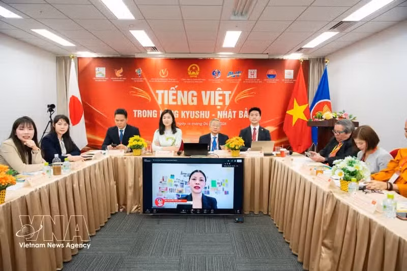 Des participants au programme "Le vietnamien au cœur de Kyushu, au Japon". Photo : VNA.