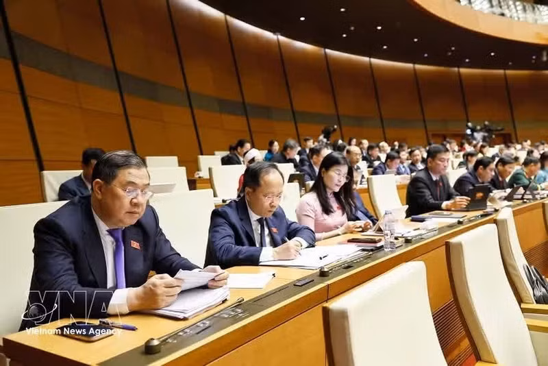 Députés lors de la remière session non ordinaire de la 16e législature de l'Assemblée nationale. Photo : VNA.