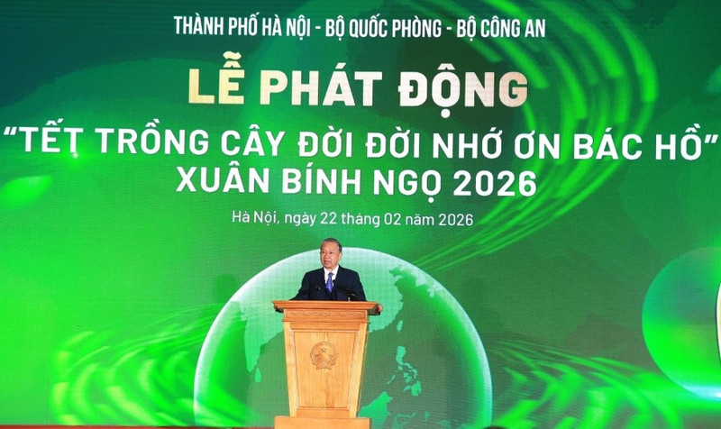 Le secrétaire général du Parti, To Lam, prend la parole. Photo : Hong Ngoc.
